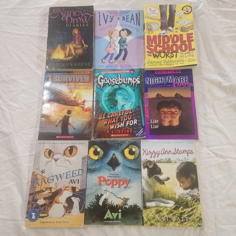 Goosebumps RL Stine Nancy Drew Diaries Misc Paperback Book Lot RL 4-5 Ages 8-12